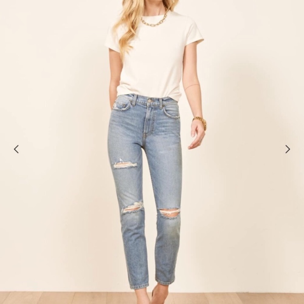 Reformation Julia Crop High Cigarette Jeans sz 30